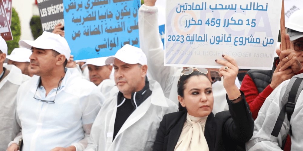 تنظيمات طبية تحتج أمام البرلمان بسبب تدابير مشروع قانون المالية 2023