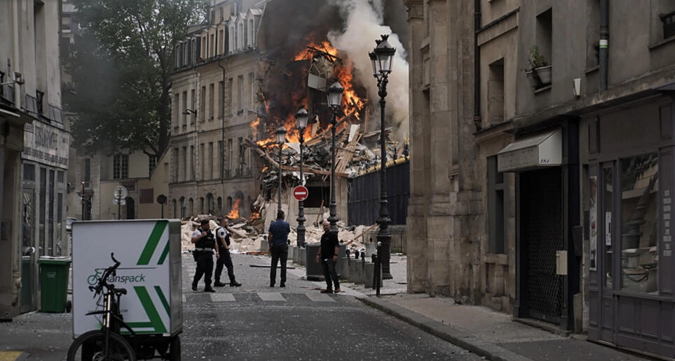 عشرات الجرحى في انفجار وسط باريس بسبب تسرب للغاز
